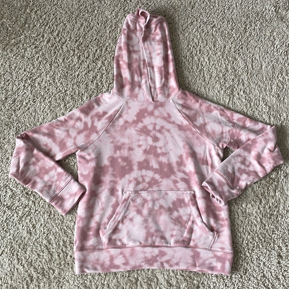 Athleta Girl Hoodie, Pink Tie Dye, Size M/8-10